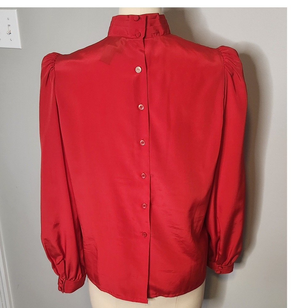 Nilani Womens Top 9/10 Red EUC Vintage Coquette Regencycore Dark Academia, 80s - Picture 2 of 6